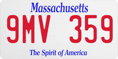 MA license plate 9MV359