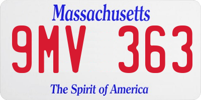 MA license plate 9MV363