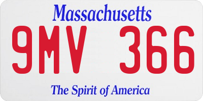 MA license plate 9MV366
