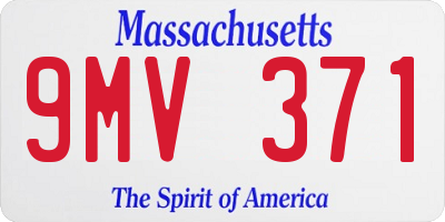MA license plate 9MV371