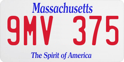 MA license plate 9MV375