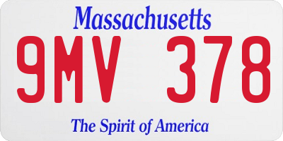 MA license plate 9MV378