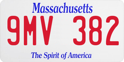 MA license plate 9MV382