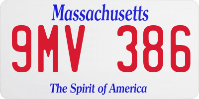 MA license plate 9MV386