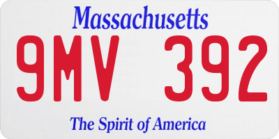 MA license plate 9MV392