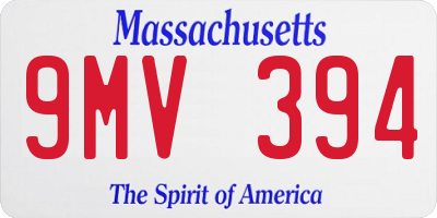 MA license plate 9MV394