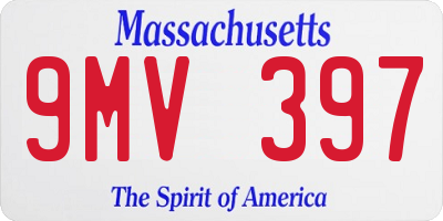 MA license plate 9MV397