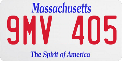 MA license plate 9MV405