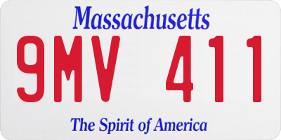 MA license plate 9MV411