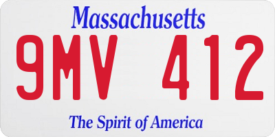 MA license plate 9MV412