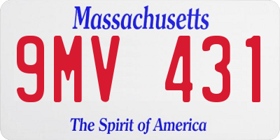 MA license plate 9MV431