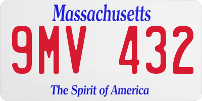 MA license plate 9MV432