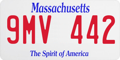 MA license plate 9MV442