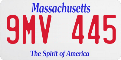 MA license plate 9MV445