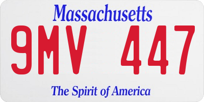 MA license plate 9MV447
