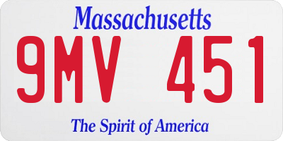 MA license plate 9MV451