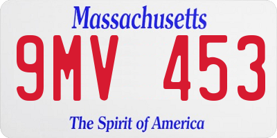 MA license plate 9MV453