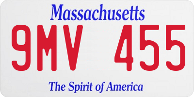MA license plate 9MV455