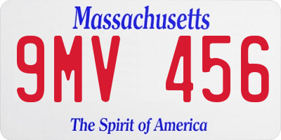 MA license plate 9MV456