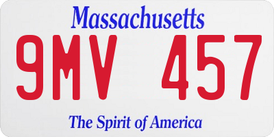 MA license plate 9MV457