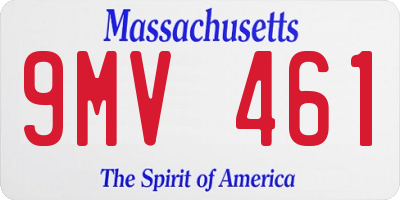 MA license plate 9MV461
