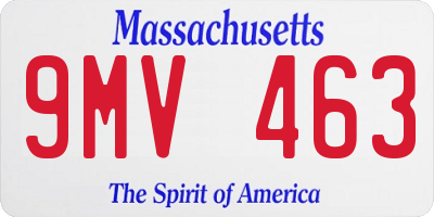 MA license plate 9MV463