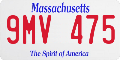 MA license plate 9MV475