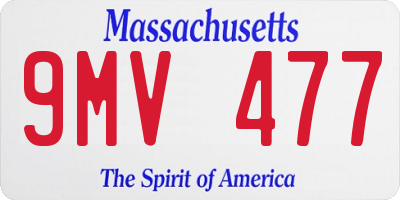 MA license plate 9MV477
