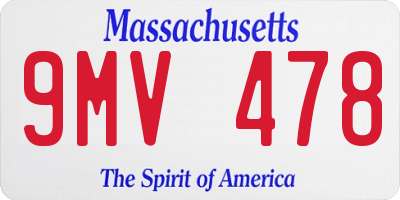 MA license plate 9MV478