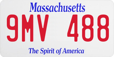 MA license plate 9MV488