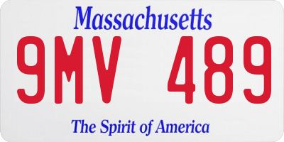 MA license plate 9MV489
