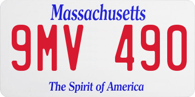 MA license plate 9MV490