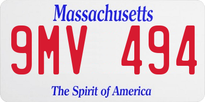 MA license plate 9MV494