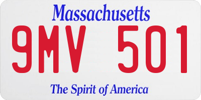 MA license plate 9MV501