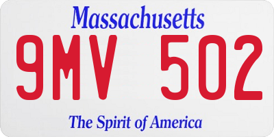 MA license plate 9MV502