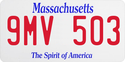 MA license plate 9MV503