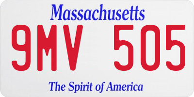 MA license plate 9MV505