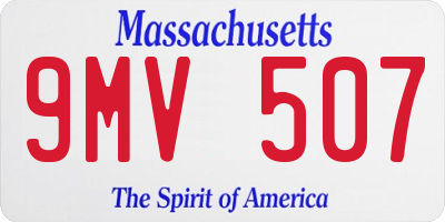 MA license plate 9MV507
