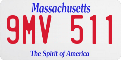 MA license plate 9MV511