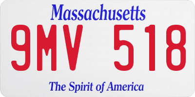 MA license plate 9MV518