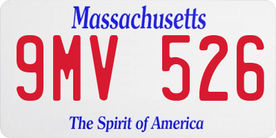 MA license plate 9MV526