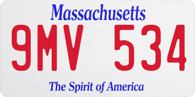 MA license plate 9MV534