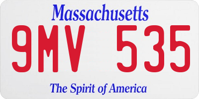MA license plate 9MV535