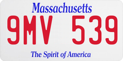 MA license plate 9MV539