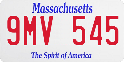 MA license plate 9MV545