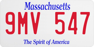 MA license plate 9MV547