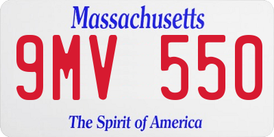 MA license plate 9MV550