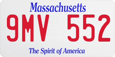MA license plate 9MV552