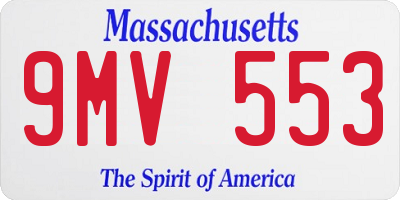 MA license plate 9MV553