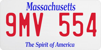 MA license plate 9MV554